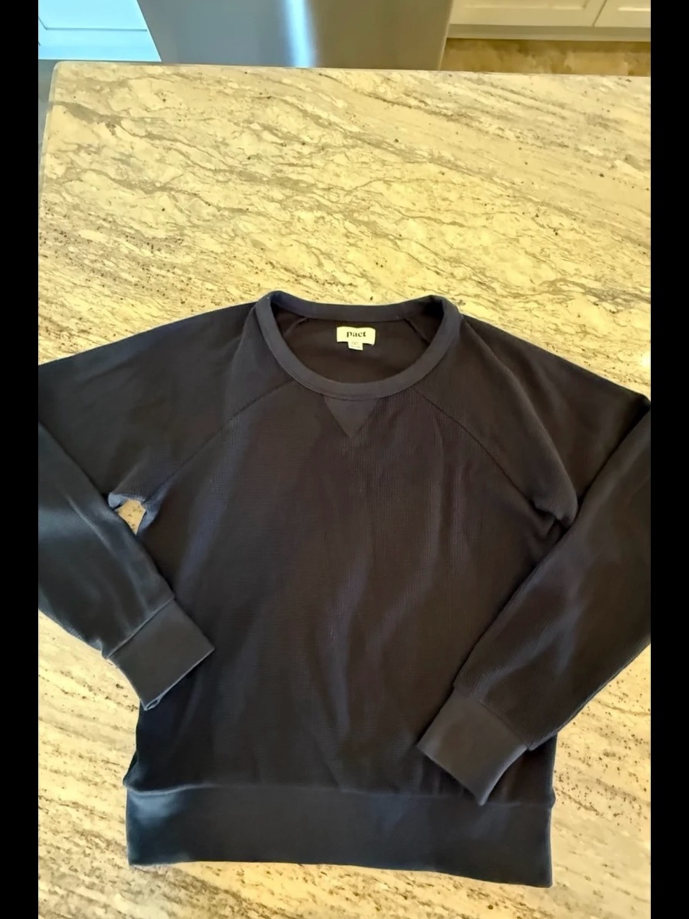 PACT Men's black Crewneck Sweater